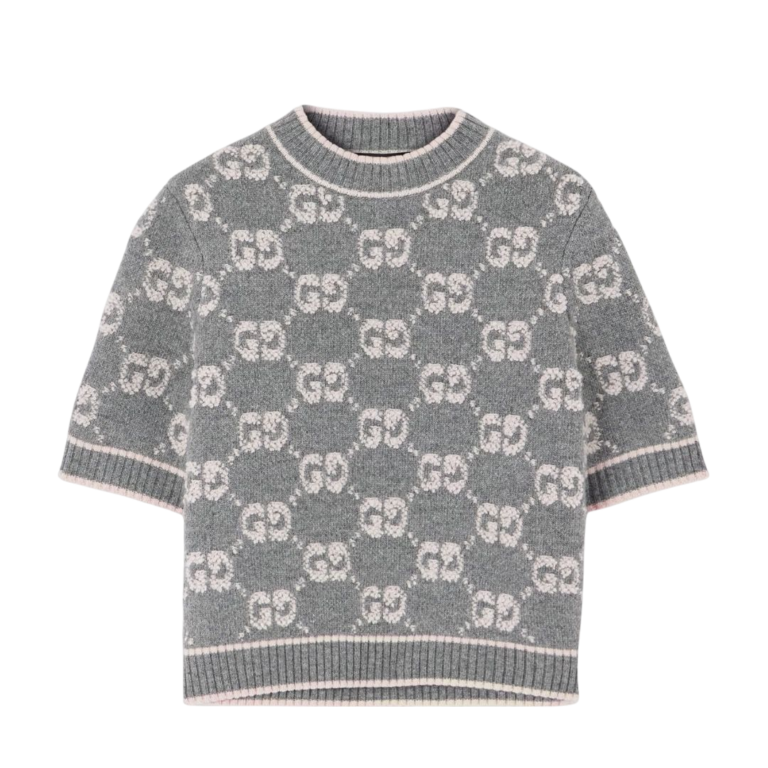 T-SHIRT - GUCCI JACQUARD GRIGIO