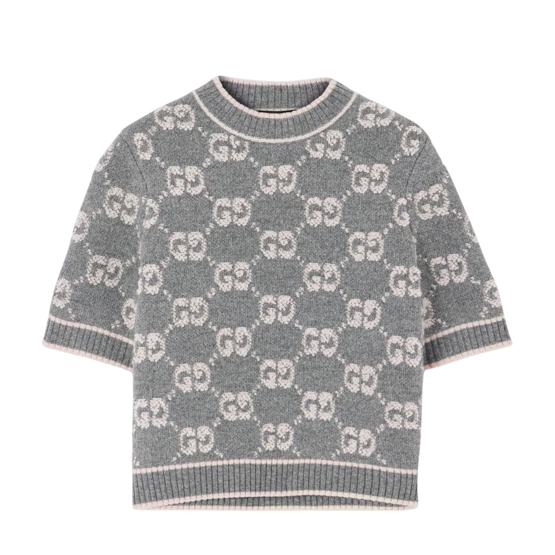 T-SHIRT - GUCCI JACQUARD GRIGIO