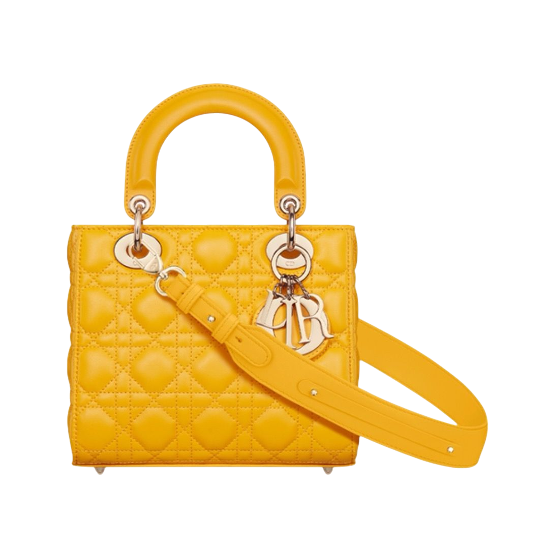 BORSA - DIOR LAMBSKIN CANNETÈ GIALLO