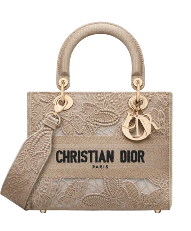 BORSA - DIOR LADY D-LITE BEIGE 24 cm