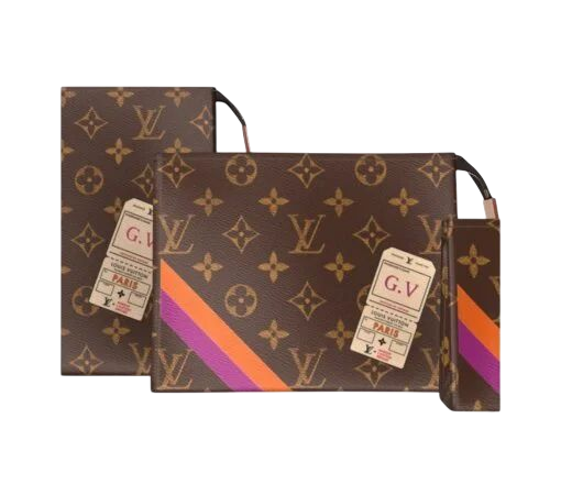 BORSA TRUCCHI - LOUIS VUITTON TRIO TOILET MARRONE