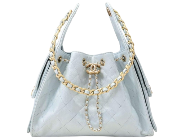 BORSA - CHANEL SMALL 25 cm IN AZZURRO CHIARO