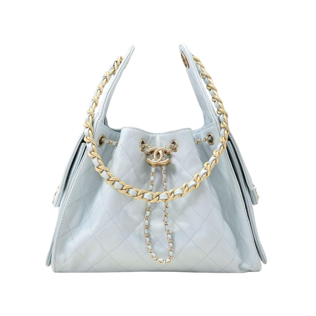 BORSA - CHANEL SMALL 25 cm IN AZZURRO CHIARO