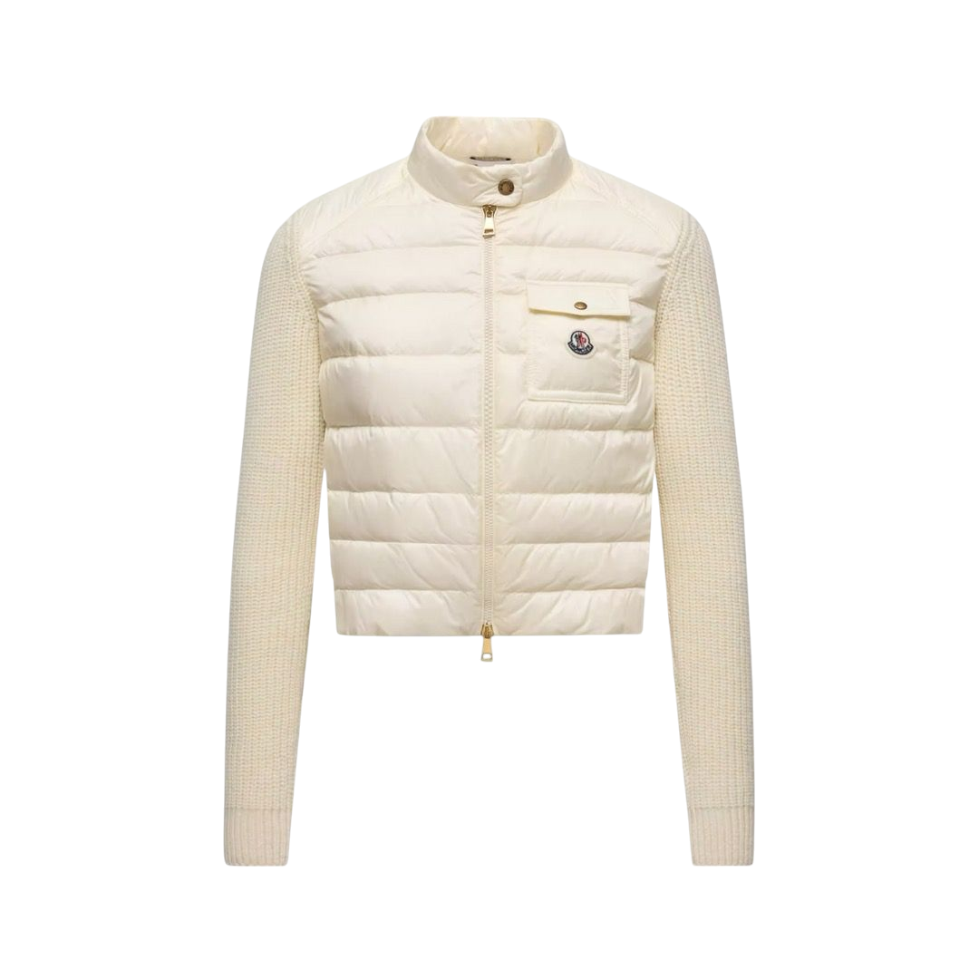 CARDIGAN - MONCLER IMBOTTITO IN LANA CON ZIP