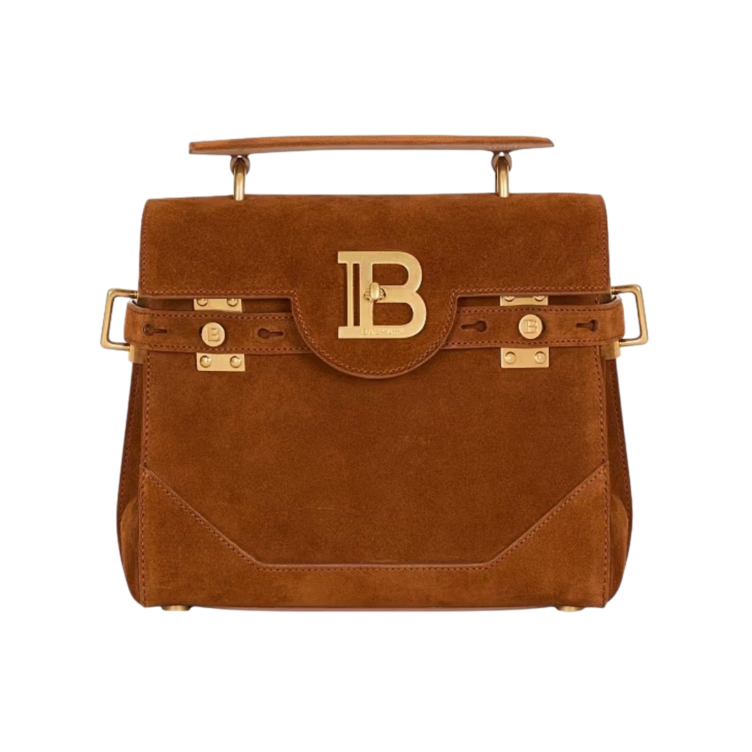 BORSA - BALMAIN B-BUZZ 23 SUEDE MARRONE