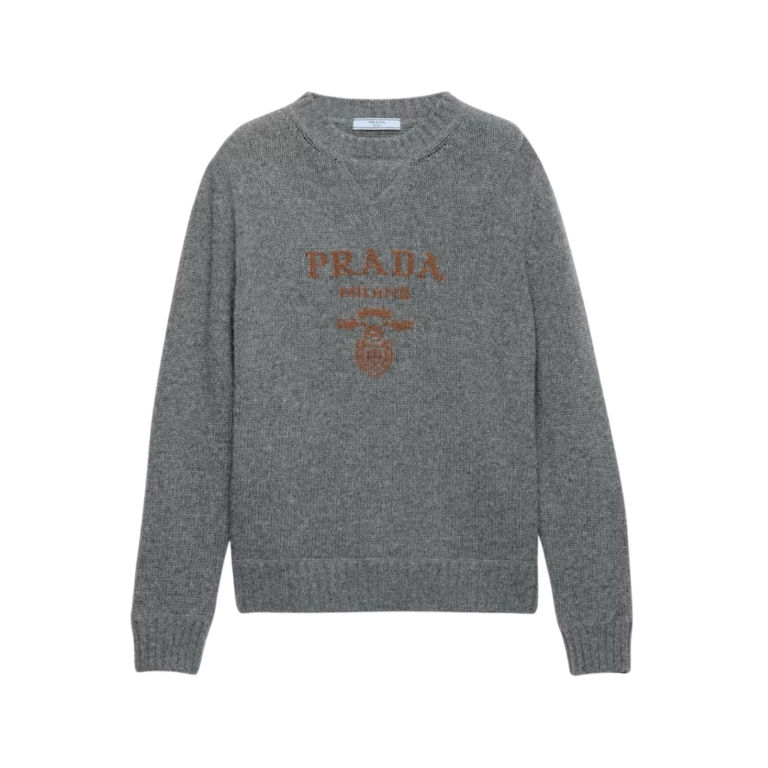 CARDIGAN - PRADA IN LANA/CASHMERE CON LOGO