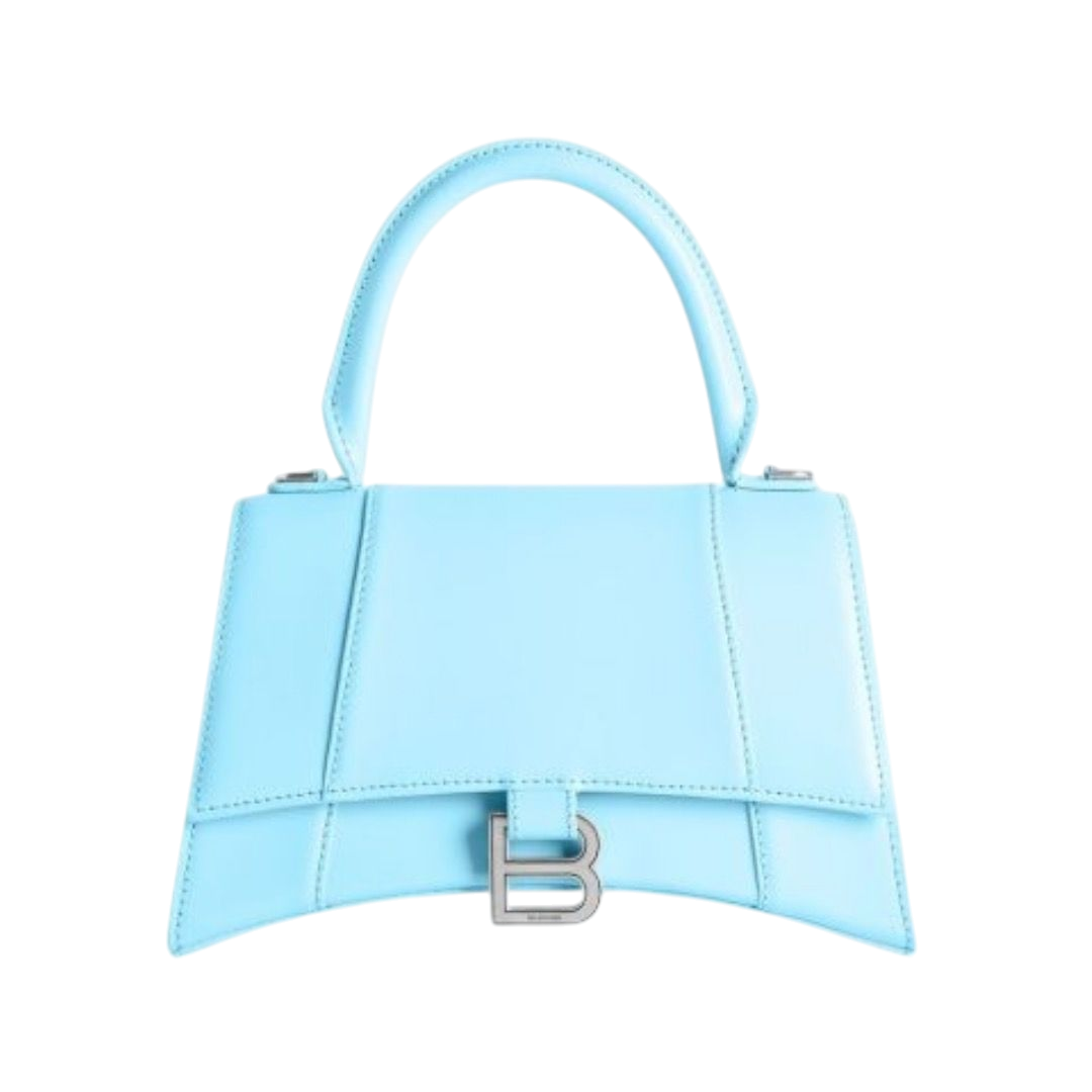 BORSA - BALENCIAGA HOURGLASS XS CON MANICO AZZURRA