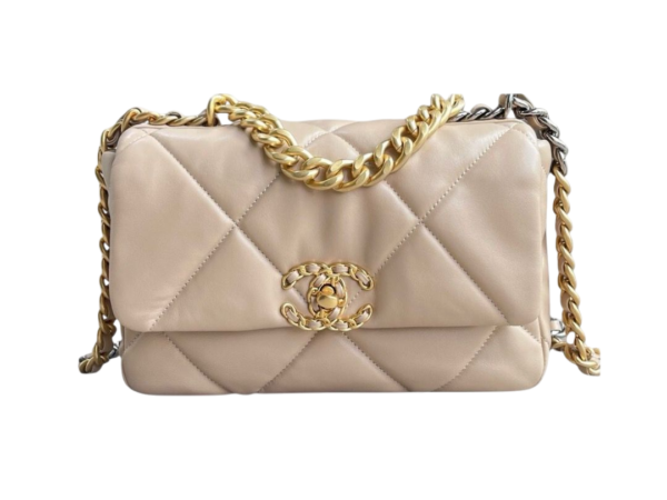 BORSA - CHANEL 19 MEDIA BEIGE CHIARO