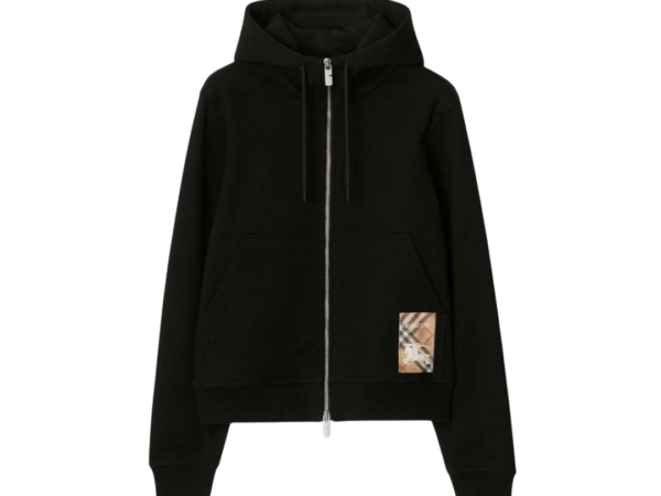 FELPA - BURBERRY CON ZIP E CAPPUCCIO CHECK
