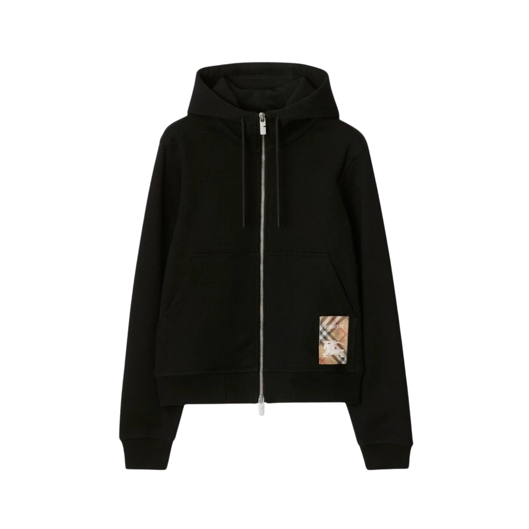 FELPA - BURBERRY CON ZIP E CAPPUCCIO CHECK