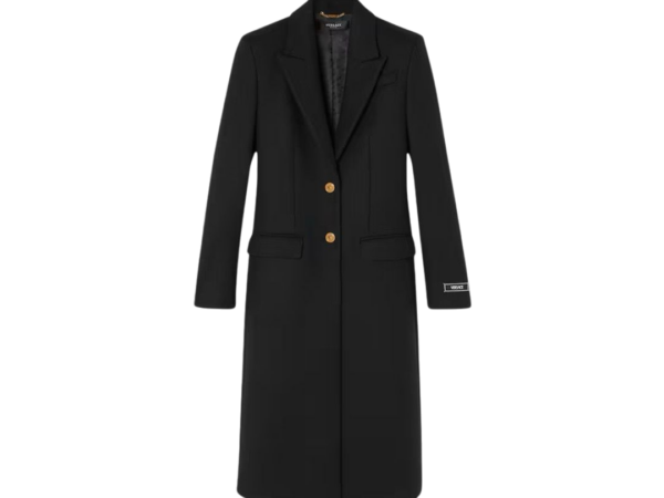TRENCH - VERSACE CAPPOTTO DRITTO MONOPETTO IN LANA