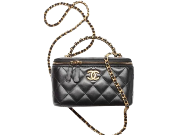 BORSA - CHANEL A TRACOLLA VANITY CON CATENA NERA