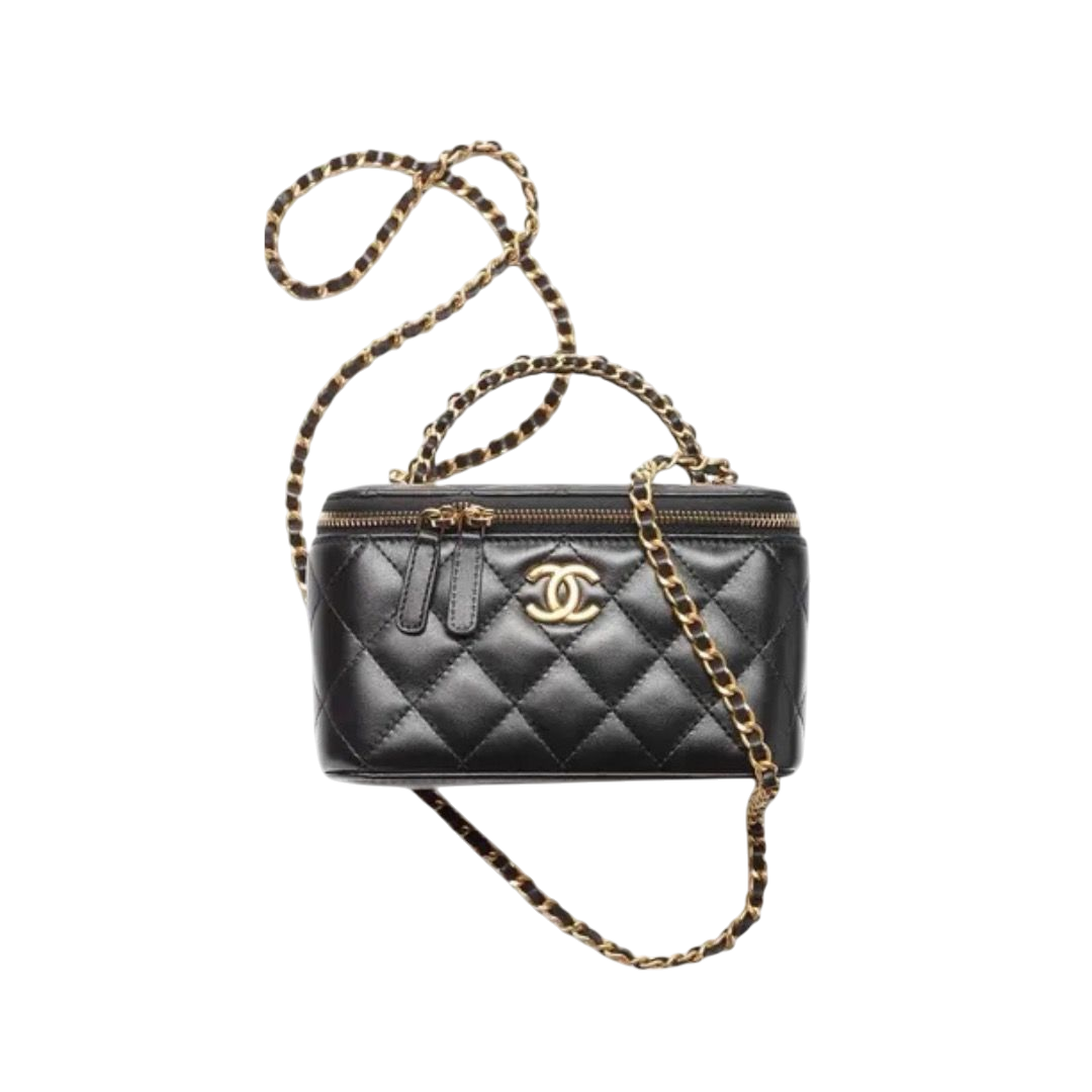 BORSA - CHANEL A TRACOLLA VANITY CON CATENA NERA
