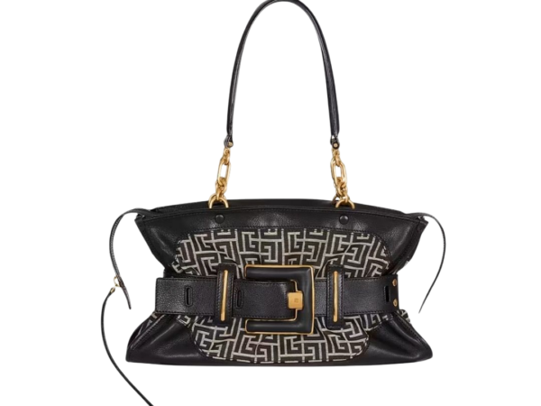 BORSA - BALMAIN ANTHEM MONOGRAM JACQUARD NERO