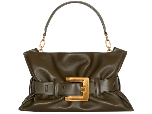 BORSA - BALMAIN ANTHEM BORSA A SPALLA VERDE/MARRONE