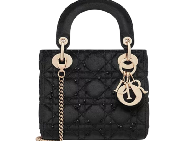 BORSA - DIOR LAMBSKIN CANNETÈ NERO CON BORCHIE