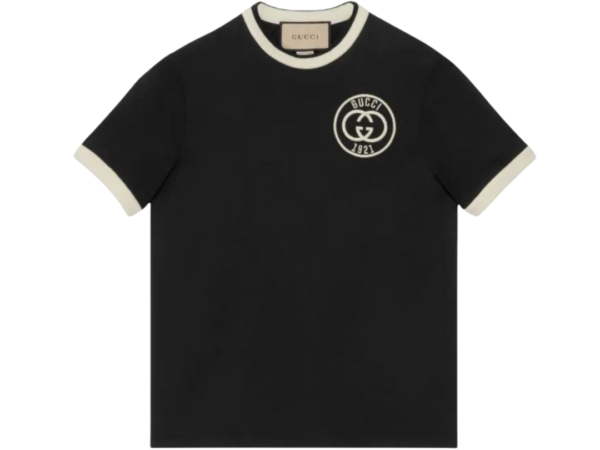 T-SHIRT - GUCCI INTERLOCKING NERO