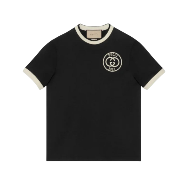 T-SHIRT - GUCCI INTERLOCKING NERO