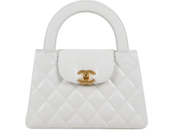 MINI BORSA - CHANEL KELLY PICCOLA IN VITELLO LUCIDO BIANCO