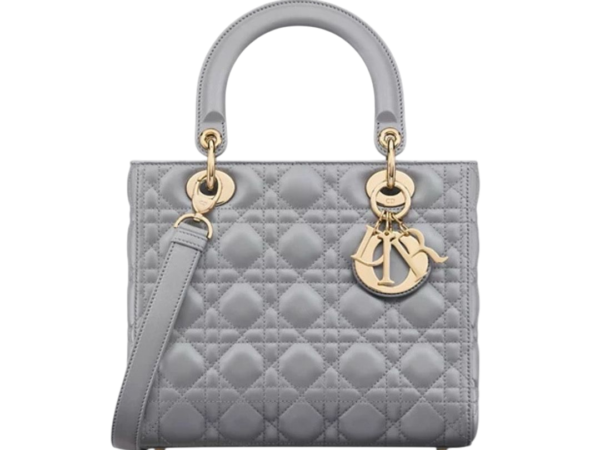 BORSA - DIOR LAMBSKIN CANNETÈ PERLATO GRIGIO OPALINO
