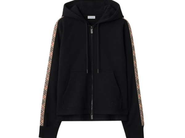 FELPA - BURBERRY CON ZIP E CAPPUCCIO CHECK