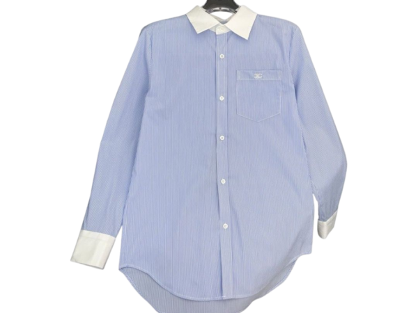 CAMICIA - LOEWE IN POPELINE - BLU/A RIGHE