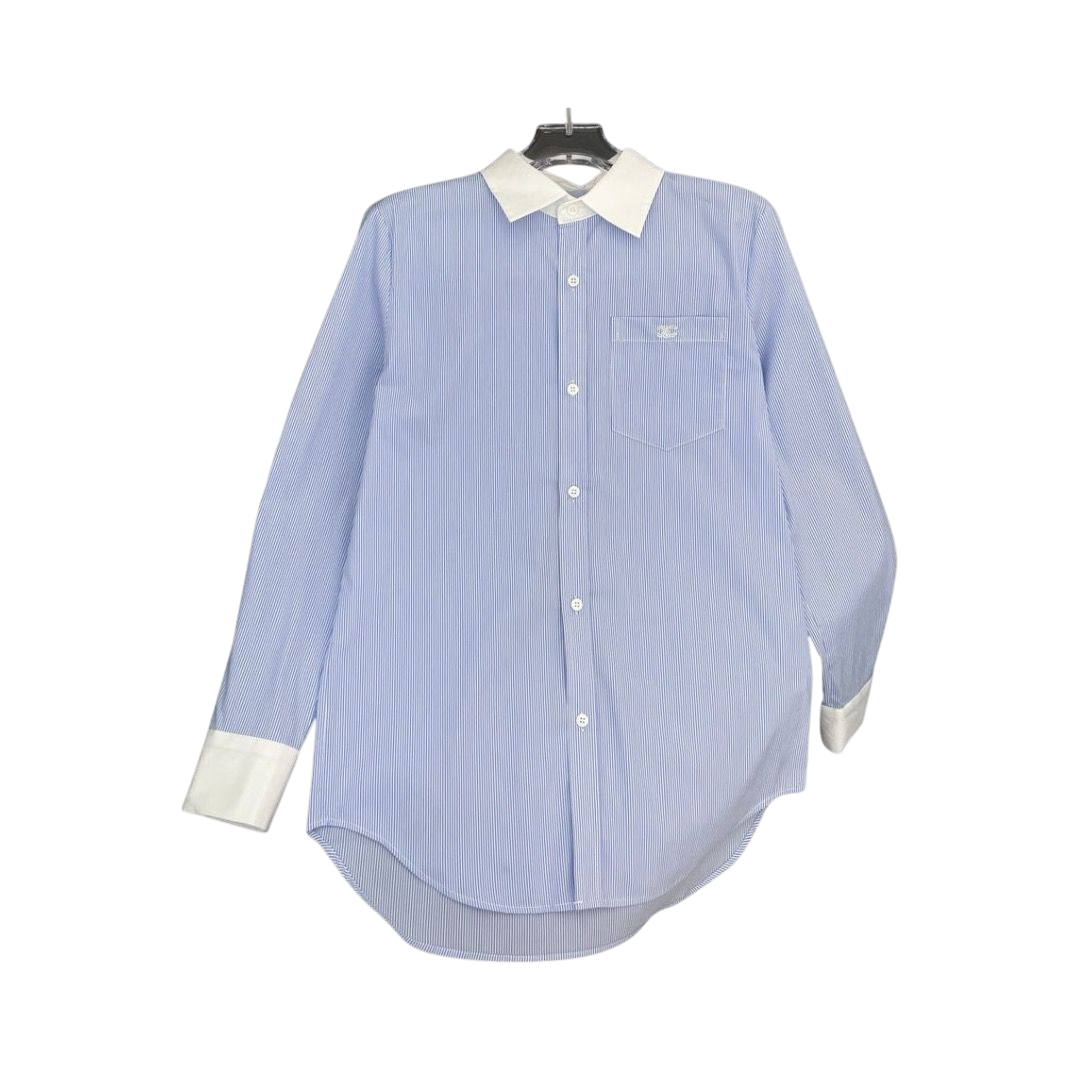 CAMICIA - LOEWE IN POPELINE - BLU/A RIGHE