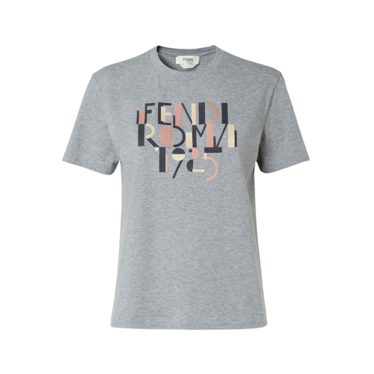T-SHIRT - FENDI IN COTONE GRIGIO MELANGE