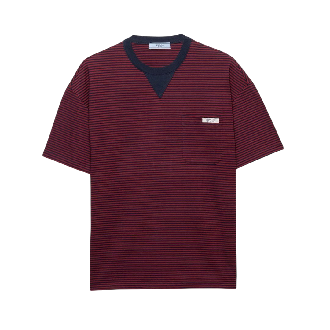 T-SHIRT - PRADA OVERSIZE IN JERSEY A RIGHE