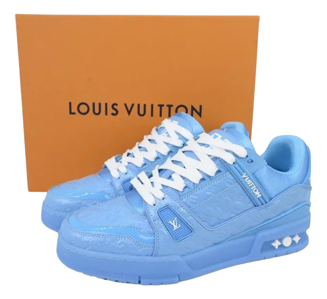 TRAINER LV BLUE LYCHEE PATENT LEATHER