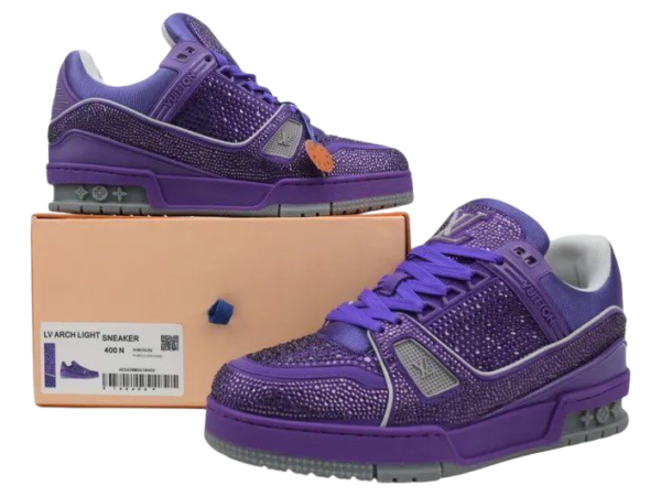 TRAINER LV PURPLE SWAROVSKI CRYSTALS