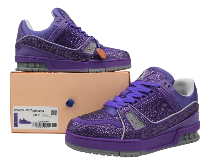 TRAINER LV PURPLE SWAROVSKI CRYSTALS