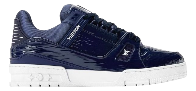 LV TRAINER BLU PELLE
