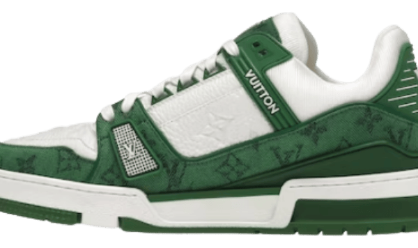 Trainer Green Monogram Denim White