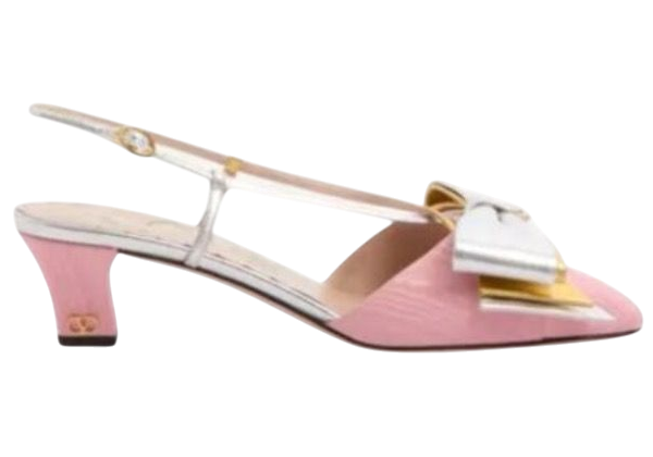TACCHI - VALENTINO DÈCOLLETÈ SLINGBACK BOWOW IN MOIRÈ