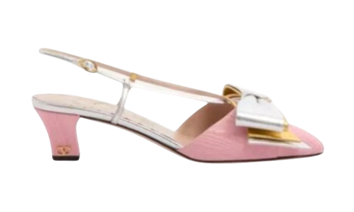 TACCHI - VALENTINO DÈCOLLETÈ SLINGBACK BOWOW IN MOIRÈ