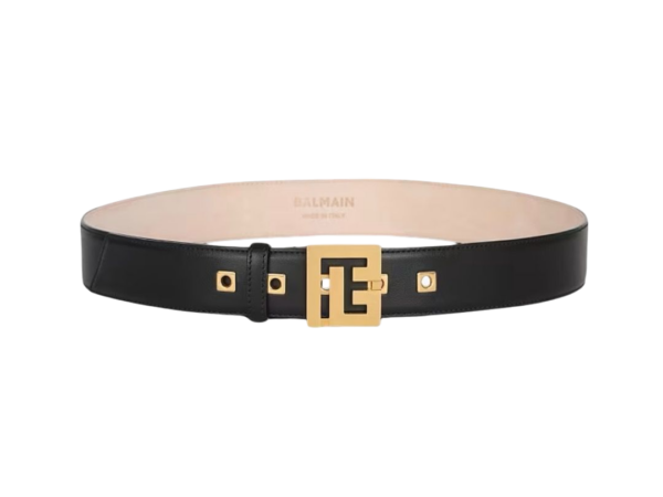 CINTURA - BALMAIN PLACCA LOGO CON FINITURA COLOR ORO