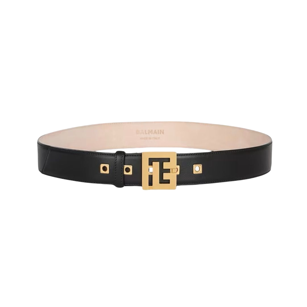 CINTURA - BALMAIN PLACCA LOGO CON FINITURA COLOR ORO