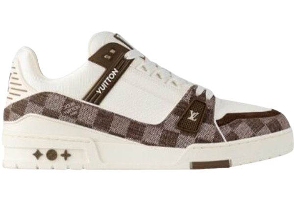 SCARPE - LOUIS VUITTON TRAINER MARRONI E BIANCHE MONOGRAM