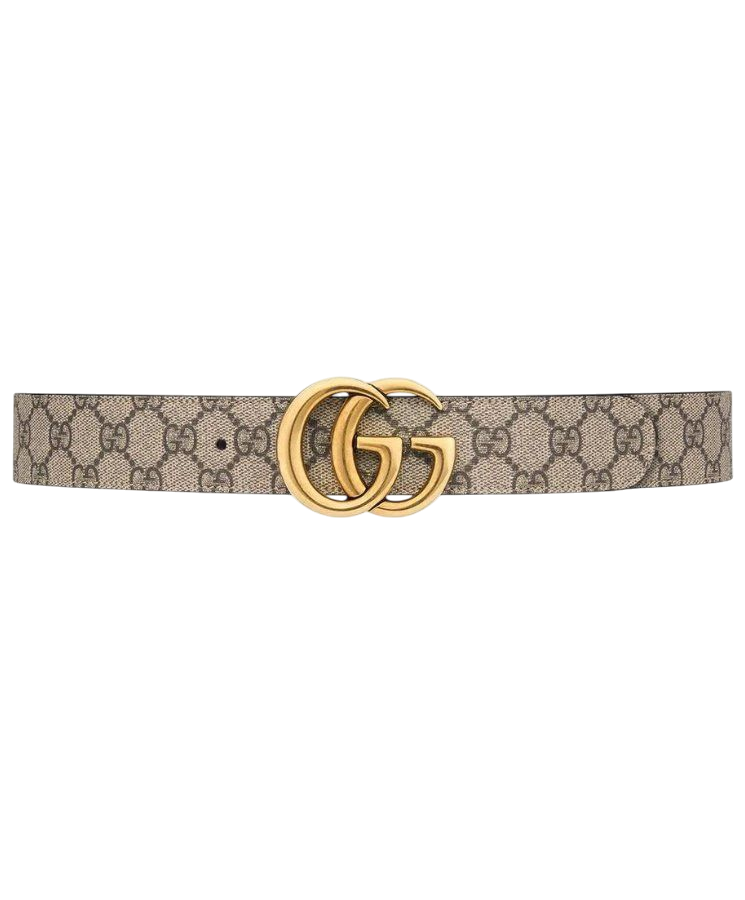 CINTURA - GUCCI MARMONT REVERSIBILE BIANCO/BEIGE