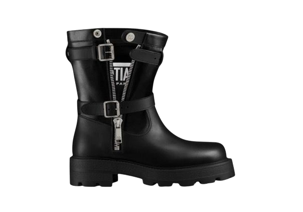STIVALI - DIOR PELLE DI VITELLO NERO E TESSUTO TECNICO BIANCO E NERO