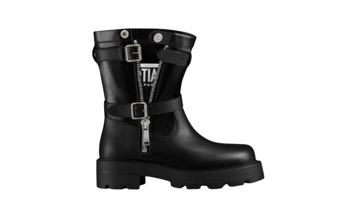 STIVALI - DIOR PELLE DI VITELLO NERO E TESSUTO TECNICO BIANCO E NERO