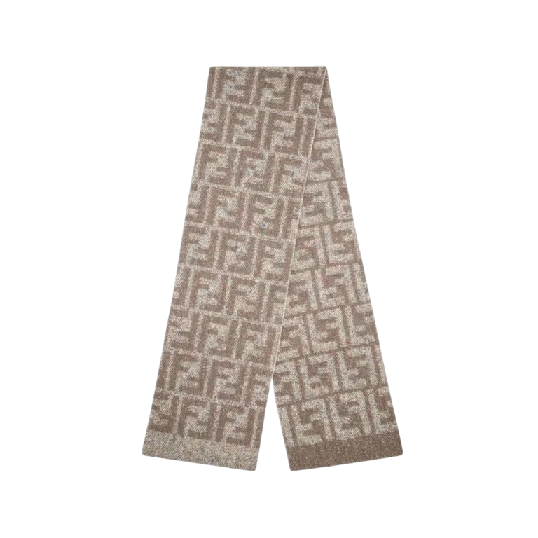SCIARPA - FENDI IN LANA E SETA DI COLORE GRIGIO MARRONE