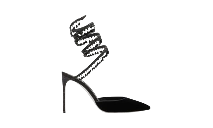 TACCHI - RENE CAOVILLA BLACK VELVET CHANDELIER PUMPS