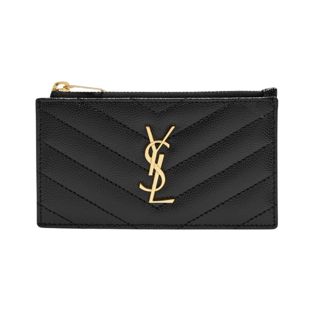 PORTACORTA - SAINT LAURENT IN MV TRAPUNTATA CON LOGO