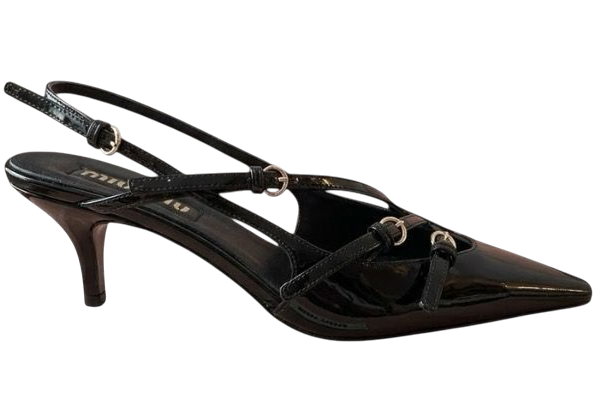 TACCHI - MIU MIU SLINGBACK CON FIBBIA DECORATA