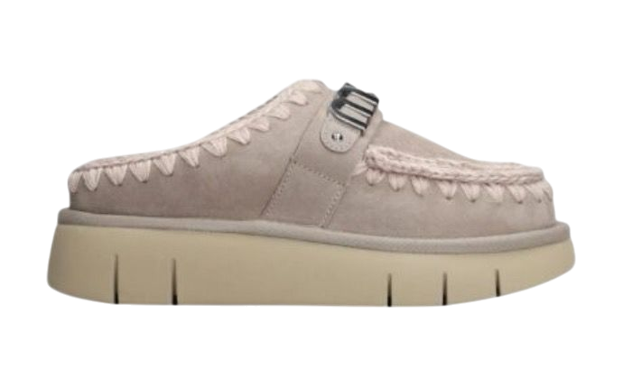 SANDALI - MOU ZOCCOLI BOUNCE IN SCAMOSCIATA BEIGE