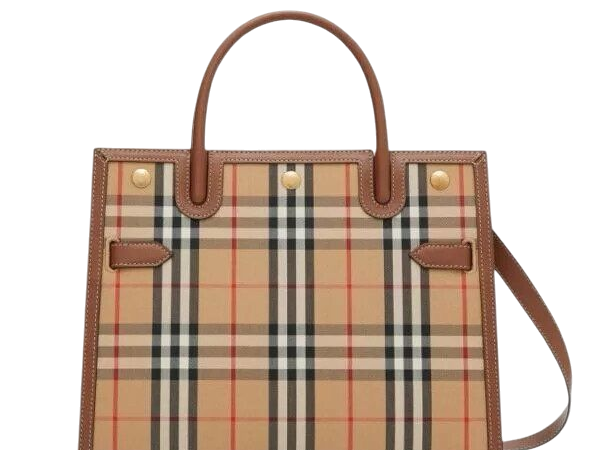 BORSA - BURBERRY TITLE TOTE MARRONE