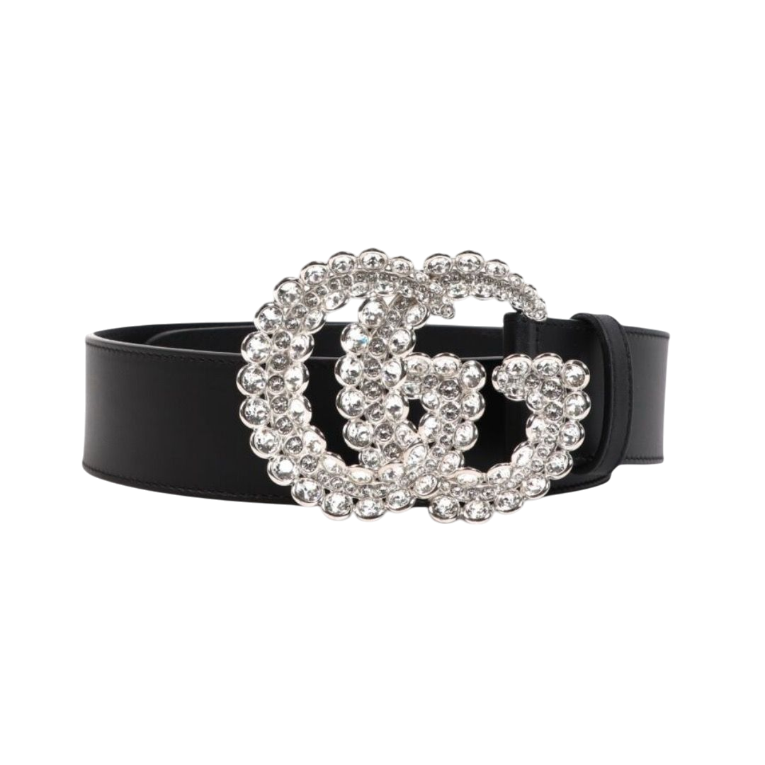 CINTURA - GUCCI FIBBIA DOUBLE G DECORATA CON CRISTALLI