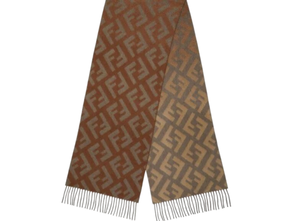 SCIARPA - FENDI IN LANA E CASHMERE DI COLORE MARRONE
